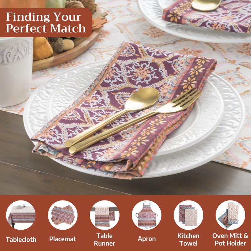 Maison d' Hermine Cloth Napkins Set of 4 100% Cotton for Thanksgiving Christmas Decorations Everyday Reusable Square Fall Napkins Cloth Washable Dinner Party (Fair Isle, 20"x20") - Image 4